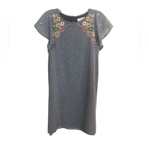 EUC THML Blue Embroidered Dress Size S